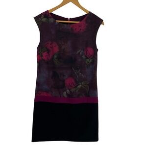 Ted Baker London Timeless Romantic Floral Colorblock Shift Dress Size 1 US 4